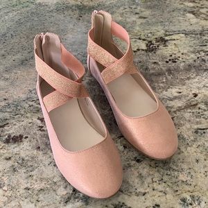 NEW The Children's Place Girls Shimmer Wrap Ballet Flats